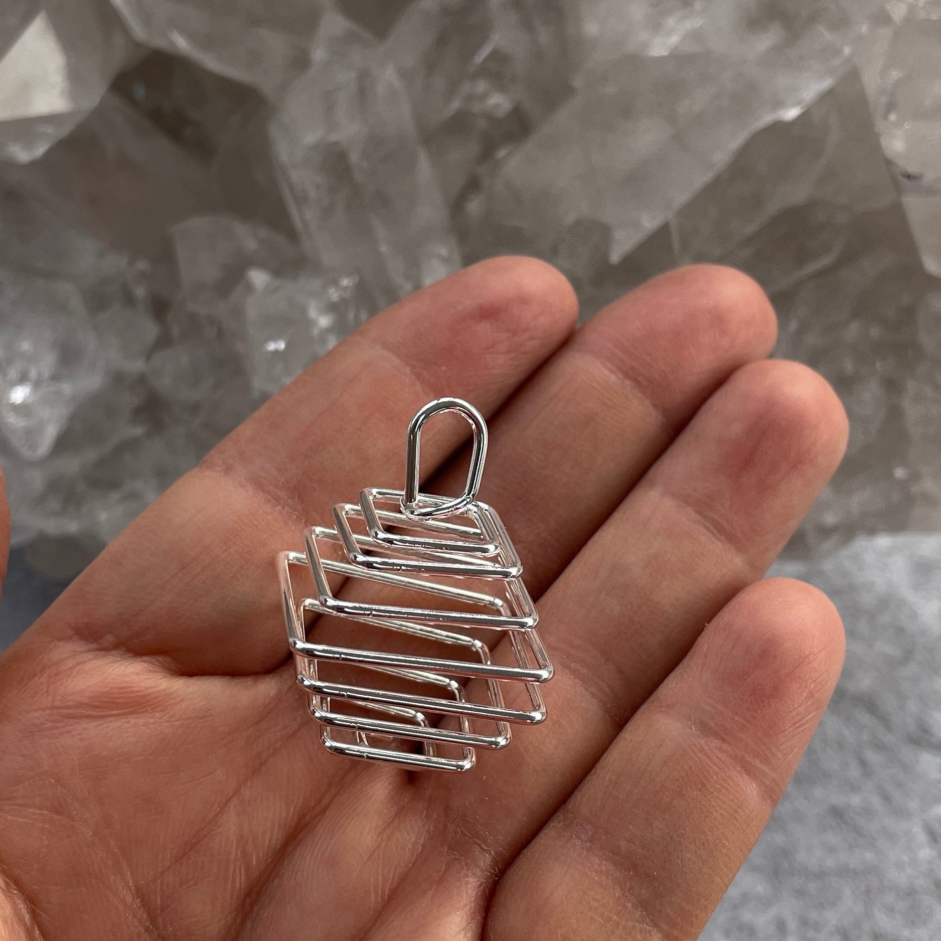 Cage Pendant Silver - Square - 1pc Cage Pendant Silver - Square - 1pc